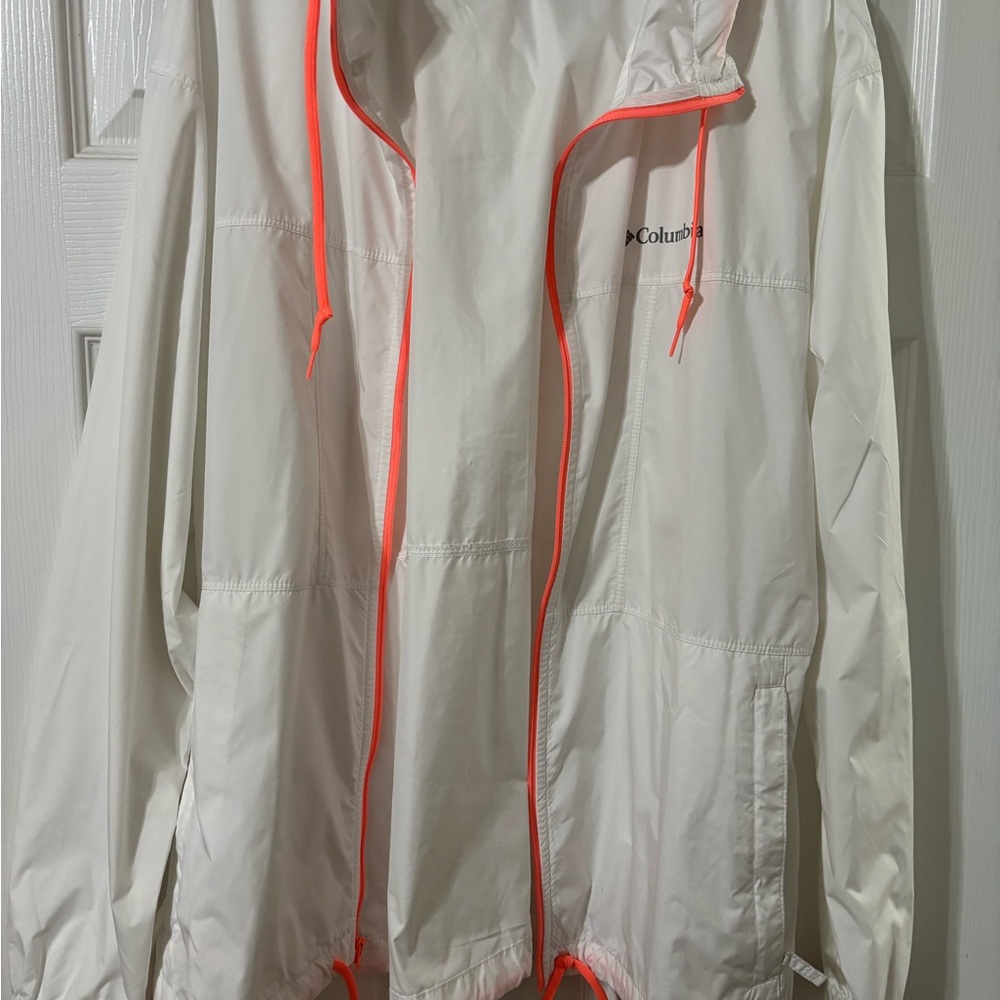 Columbia Women's White Featherweight Jacket with Neon Accents